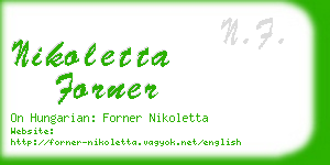 nikoletta forner business card